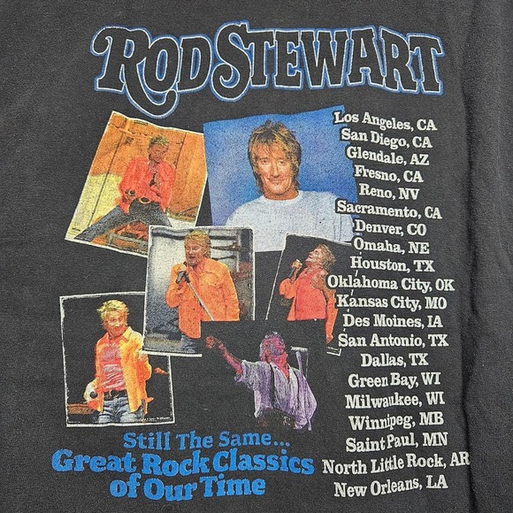 Rod Stewart 2007 Tour Shirt Black Size Large - Picture 5 of 6